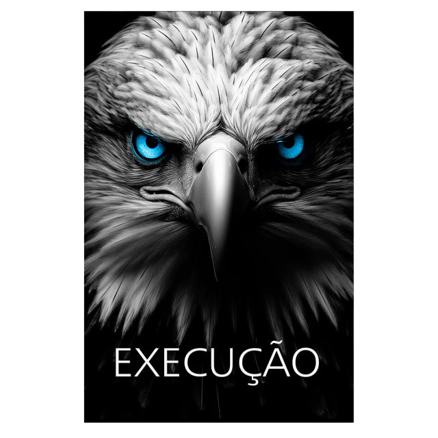 Kit 3 Quadros Decorativos Animais Disciplina Foco Execução Rosto Animais Leão Tigre Águia