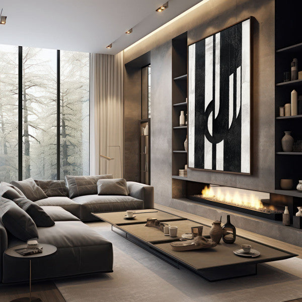 Quadro Decorativo Dinamismo Preto e Branco