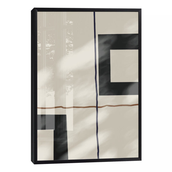 Quadro Decorativo: Encanto Geométrico em Preto e Branco