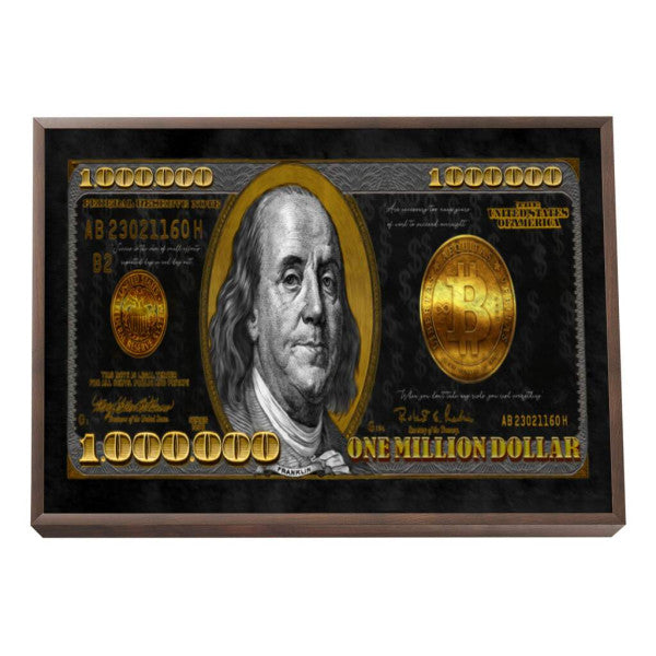 Quadro Decorativo Inspiração de Riqueza - 1 Milhão dólares