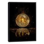 Quadro Decorativo: Bitcoin Dourado - Energia e Futurismo