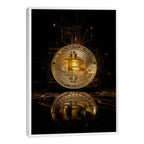 Quadro Decorativo: Bitcoin Dourado - Energia e Futurismo