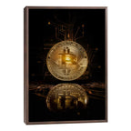Quadro Decorativo: Bitcoin Dourado - Energia e Futurismo
