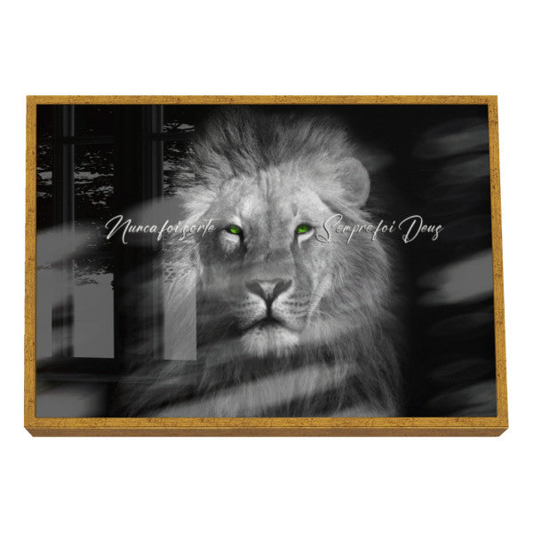 Quadro Decorativo Olhar do Rei: Majestade Animal em Sua Sala