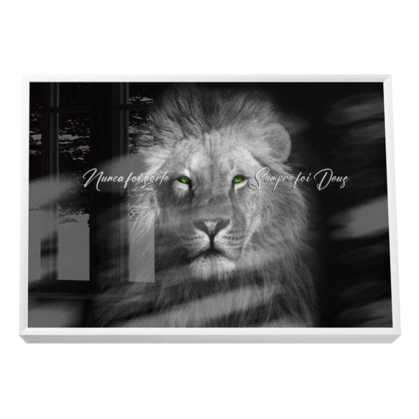 Quadro Decorativo Olhar do Rei: Majestade Animal em Sua Sala