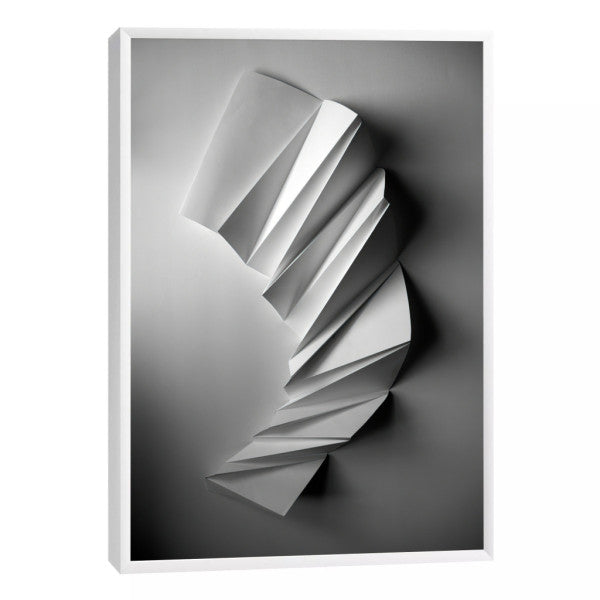 Quadro Decorativo: Elegância de Origami em Tons de Cinza