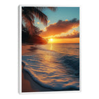 Quadro Decorativo Paisagem Tropical ao Pôr do Sol