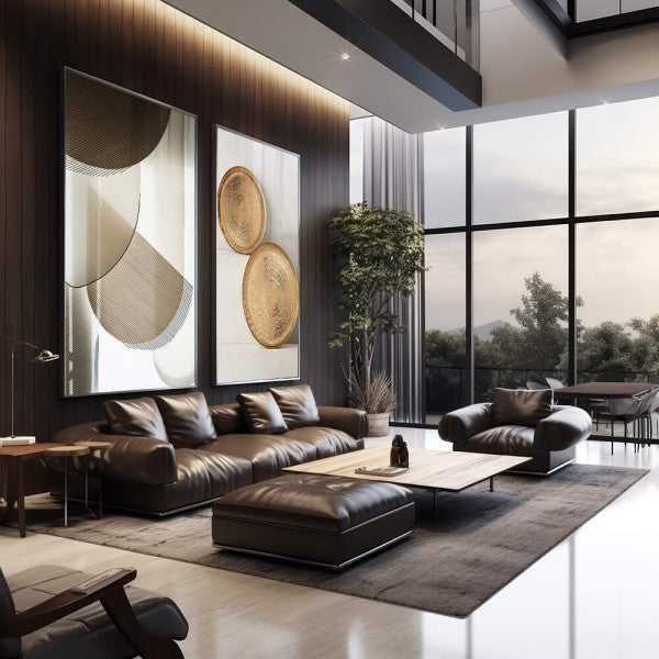 Quadro Decorativo Reflexos Dourados - Suprema Elegância