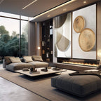 Quadro Decorativo Reflexos Dourados - Suprema Elegância