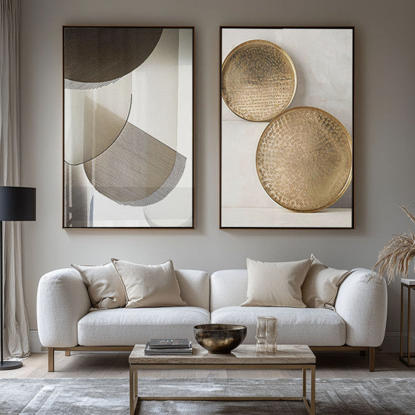 Quadro Decorativo Reflexos Dourados - Suprema Elegância