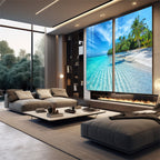 Quadro Decorativo: Refúgio Tropical Sereno e Vibrante