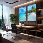 Quadro Decorativo: Refúgio Tropical Sereno e Vibrante