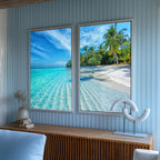 Quadro Decorativo: Refúgio Tropical Sereno e Vibrante