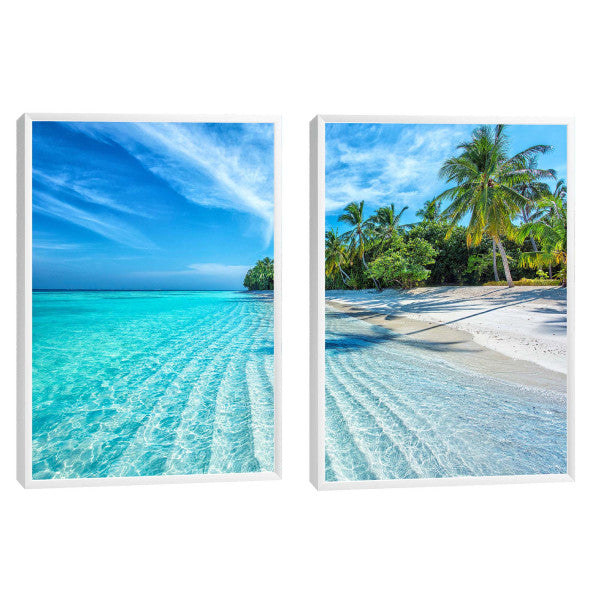 Quadro Decorativo: Refúgio Tropical Sereno e Vibrante