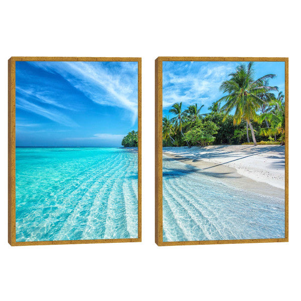 Quadro Decorativo: Refúgio Tropical Sereno e Vibrante