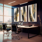 Quadro Decorativo Abstrato Luxo 3 Painéis