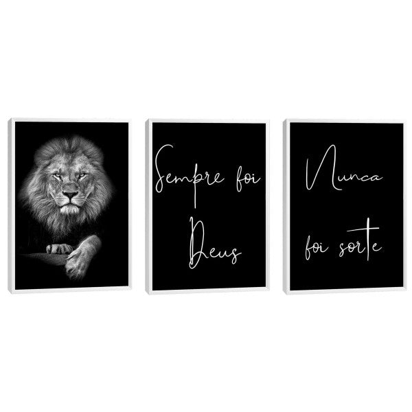 Quadro Decorativo: Leões Majestosos - Inspiração e Força