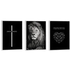 Quadro Decorativo Leão Majestoso: Transcenda com Fé