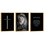 Quadro Decorativo Leão Majestoso: Transcenda com Fé
