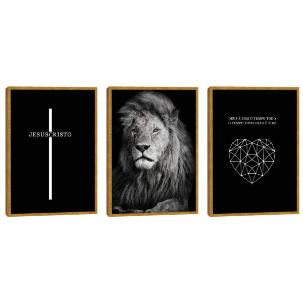 Quadro Decorativo Leão Majestoso: Transcenda com Fé