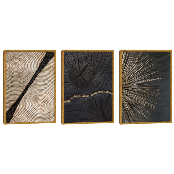 Quadro Decorativo Deslumbre Dourado Luxo e Sofisticação