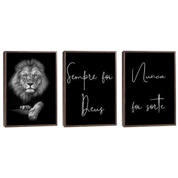 Quadro Decorativo: Leões Majestosos - Inspiração e Força
