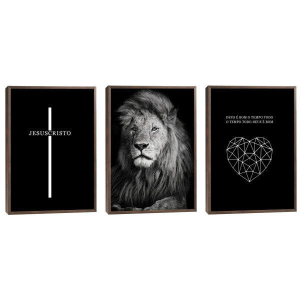 Quadro Decorativo Leão Majestoso: Transcenda com Fé