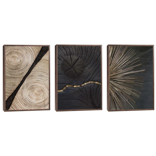 Quadro Decorativo Deslumbre Dourado Luxo e Sofisticação