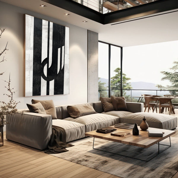 Quadro Decorativo Dinamismo Preto e Branco
