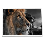 Quadro Decorativo Majestade: Leão e Jesus