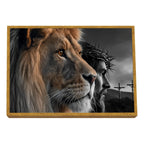 Quadro Decorativo Majestade: Leão e Jesus