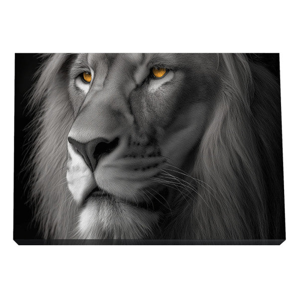 Quadro Decorativo - Leão em Preto e Branco