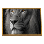 Quadro Decorativo - Leão em Preto e Branco