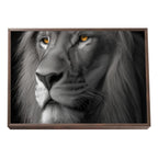Quadro Decorativo - Leão em Preto e Branco