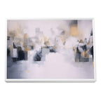 Quadro Decorativo Abstrato Azul e Dourado