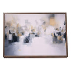 Quadro Decorativo Abstrato Azul e Dourado