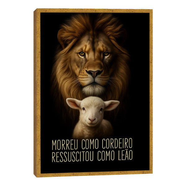 Quadro Decorativo Leão e Cordeiro