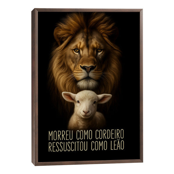 Quadro Decorativo Leão e Cordeiro