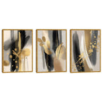 Quadro Decorativo Abstrato Luxo 3 Painéis