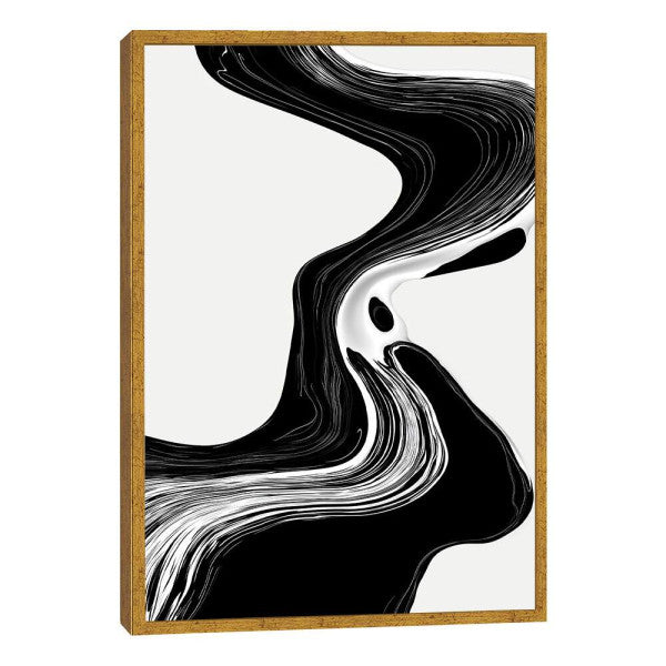 Quadro Decorativo Fluxo Preto e Branco