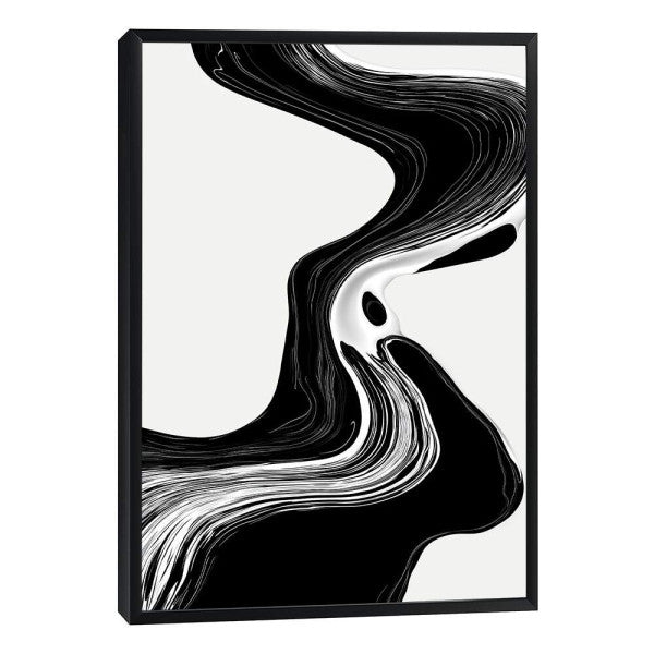 Quadro Decorativo Fluxo Preto e Branco