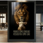 Quadro Decorativo Leão e Cordeiro