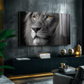 Quadro Decorativo - Leão em Preto e Branco