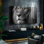 Quadro Decorativo - Leão em Preto e Branco