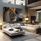 Quadro Decorativo Majestade: Leão e Jesus