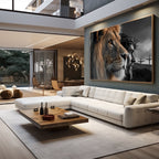 Quadro Decorativo Majestade: Leão e Jesus