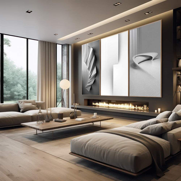 Quadro Decorativo: Elegância Moderna em Preto e Branco
