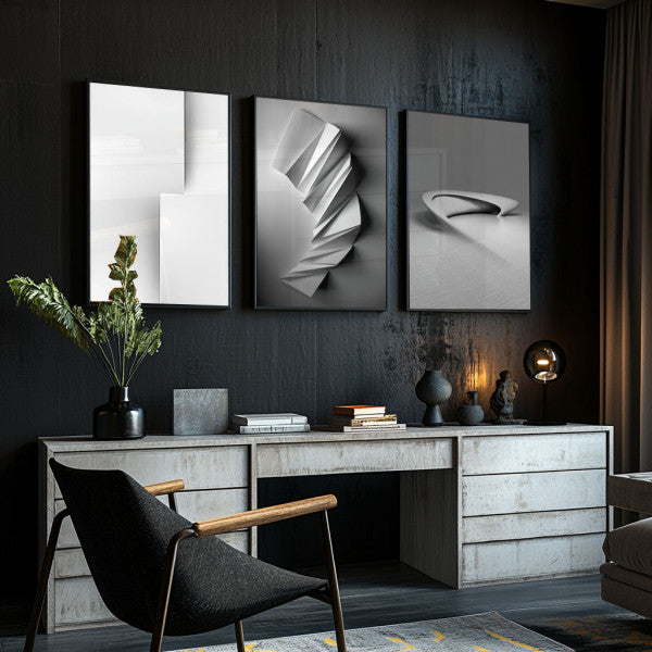 Quadro Decorativo: Elegância Moderna em Preto e Branco