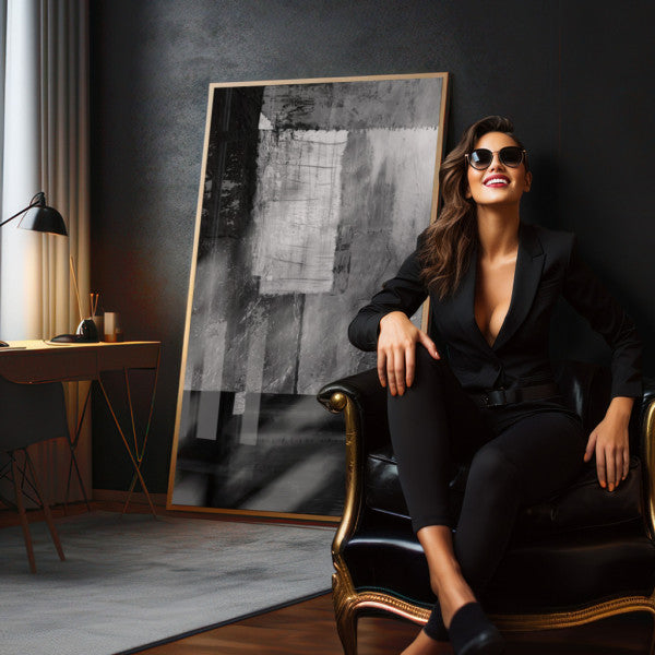 Quadro Decorativo: Elegância Monocromática Abstrata