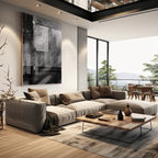 Quadro Decorativo: Elegância Monocromática Abstrata